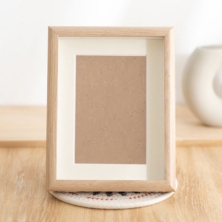 디모어 라운드 스탠드 벽걸이 우드 프레임 액자 내지포함