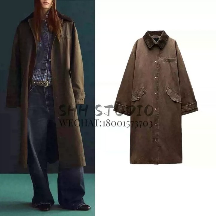 자라코트 zara 왁싱 이펙트 트렌치 4341/881 4341881