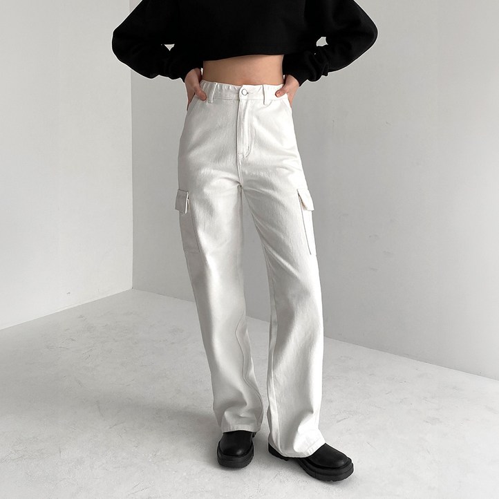 라르고비에 와이드핏 카고포켓 일자 팬츠 사계절 코튼 면바지기장3종