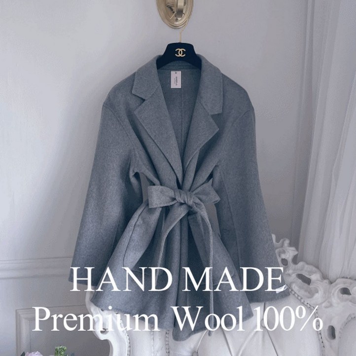 울100 핸드메이드 하프코트 오버핏데일리하프코트숏코트