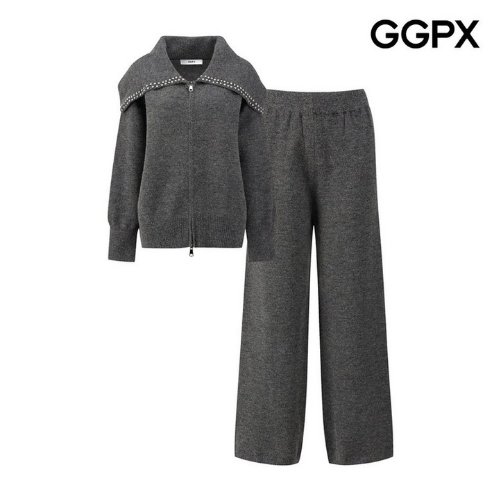25가을GGPX 원피스 투피스 큐빅 빅 카라 투웨이 집업 가디건 셋업 GP9ST018F 미디 등