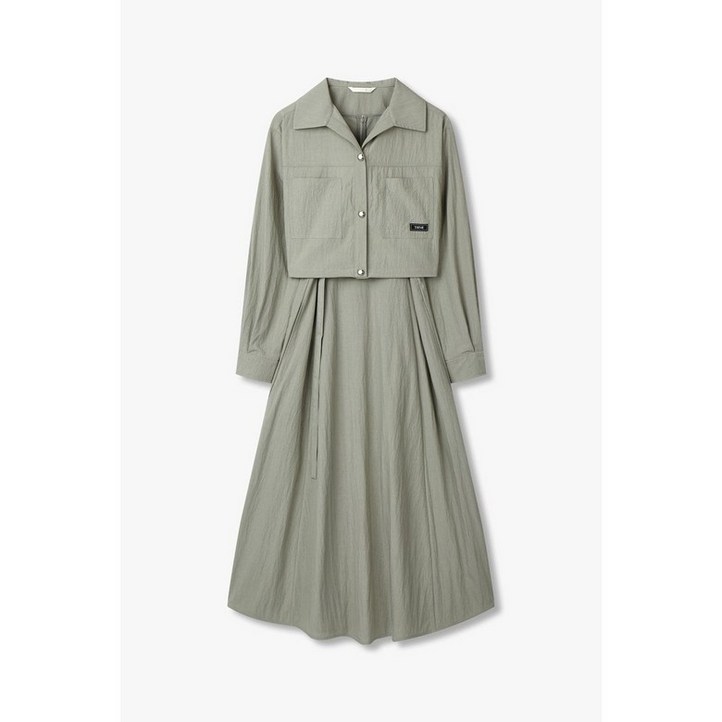 GCUT 지컷 여성 원피스 25SS 라벨 포인트 셔츠 레이어드 원피스7255137107드레스 치마