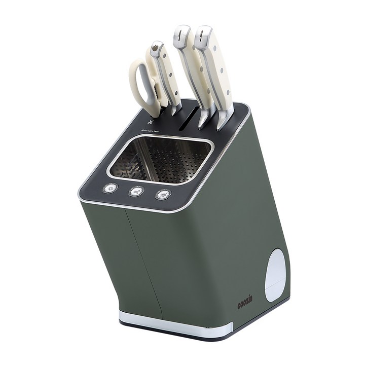 쿠진본사 나이프케어 시즌2 살균건조기 칼갈이  칼세트, 딥그린에지리칼세트