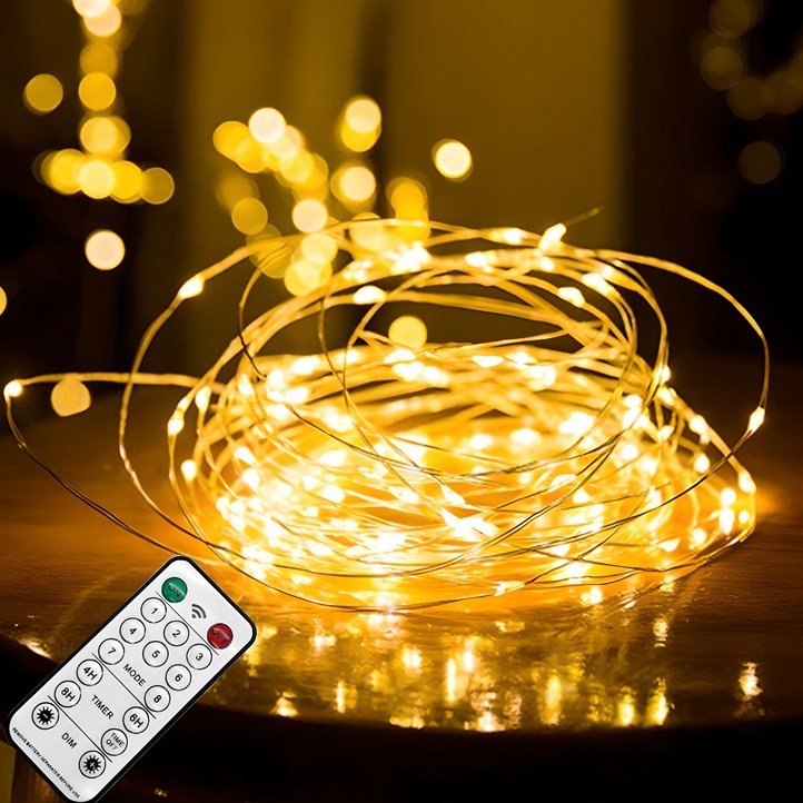 홈데코 LED USB 감성조명 와이어 전구 100구  리모콘, 전구색, 1개