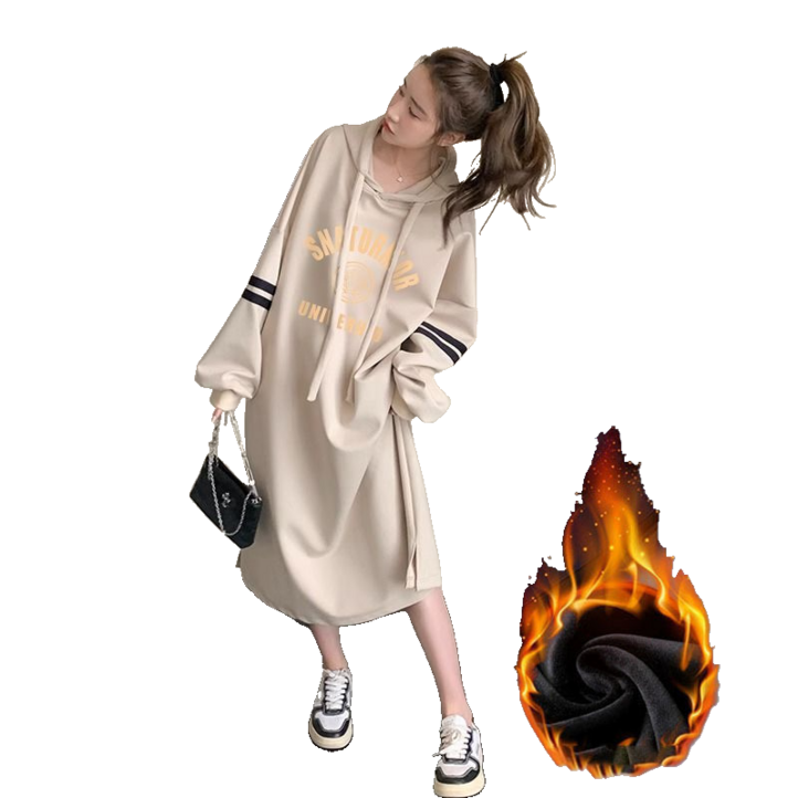 기모 빅 사이즈  따뜻한 원피스 여성 긴팔 데일리룩 일자형 원피스 뉴타임즈 1230YD22M