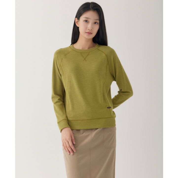 지센 여성 슬럽 베이직 라운드긴팔티셔츠색상2종