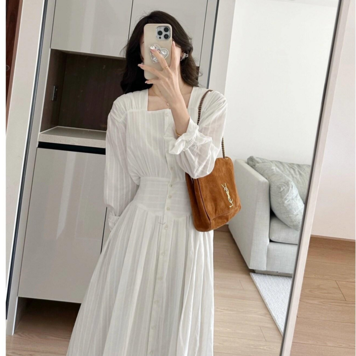 비비디아 Bibidia 2024 가을 신상 여성 긴팔 롱 원피스 캐주얼 편안한 롱치마  5419