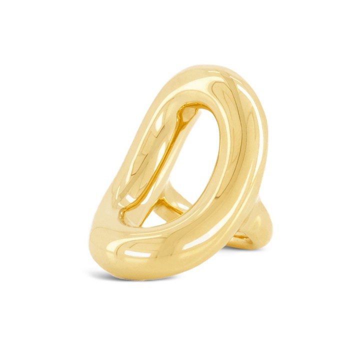 라반 타원형 프레임 골드 링