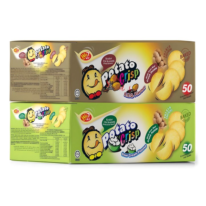 윈윈푸드 포테이토 크리스프 스낵 바베큐맛 50p 사워크림맛 50p, 2kg, 1세트 윈윈푸드 포테이토 크리스프 스낵 바베큐맛 50p 사워크림맛 50p, 2kg, 1세트