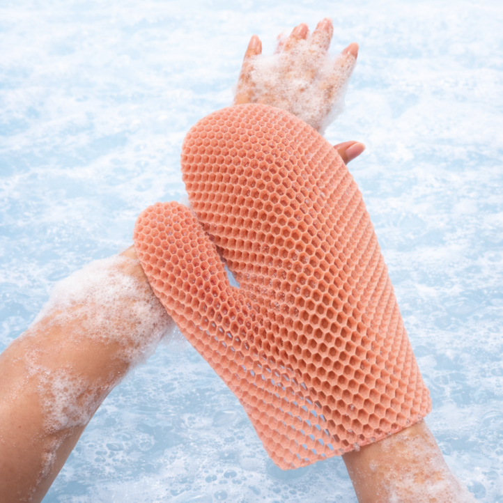 누모아 허니셀 샤워 글러브 친환경 TPU 반영구 바디 각질 케어, 1개, 1개입, 로즈 핑크 Rose Pink