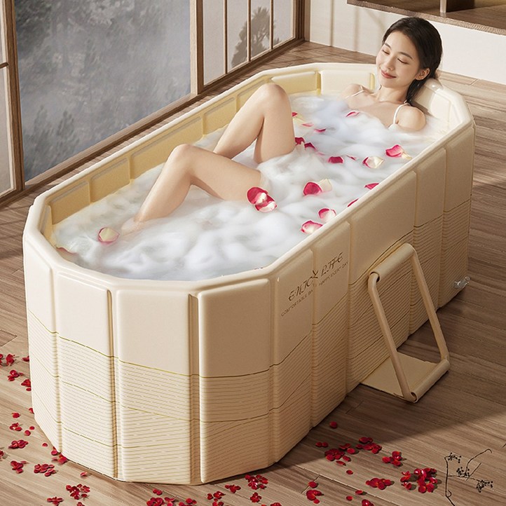 KCJ 접이식 성인 간이 반신 와이드 욕조