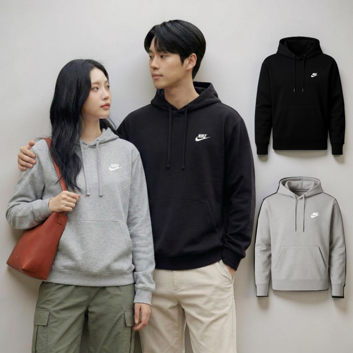 나이키후드티 커플룩 QZ341맨투맨 남녀공용 데일리룩