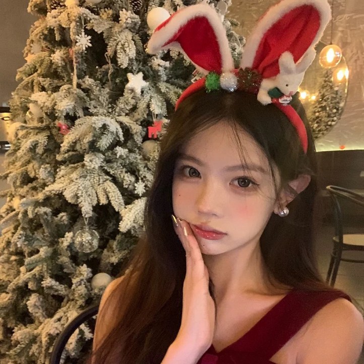 크리스마스 산타 토끼 머리띠