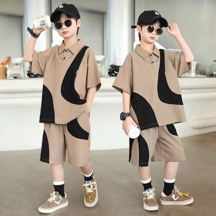 다솜 주니어 남아 여름 럭셔리 웨이브 카라티 상하복 세트 이든파인