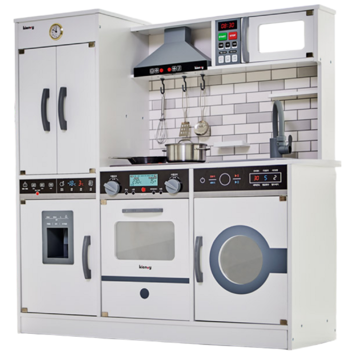 키앤비 더 시그니쳐 원목 주방놀이 세트, 화이트, 1개