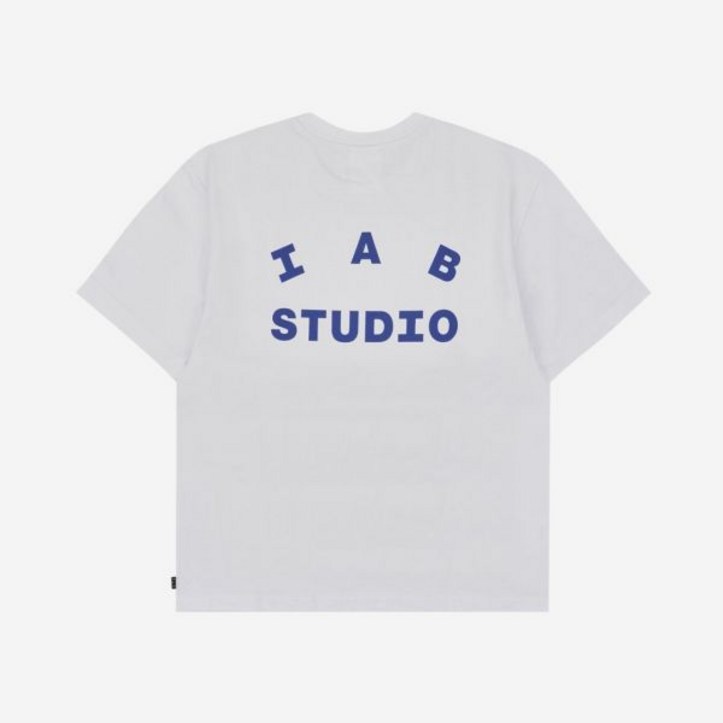 정품 보증 아이앱 스튜디오 티셔츠 화이트 네이비 22FW IAB Studio TShirt White Navy 22FW