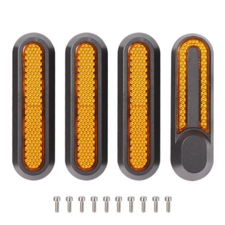 전동킥보드 타이어 튜브 내부 바퀴 4x 휠 커버 허브 캡 보호 쉘 반사 스티커 샤오미 미 전기 스쿠터 프로 2 M365 액세서리, 01 black-yellow, [01] black-yellow - 투데이밈