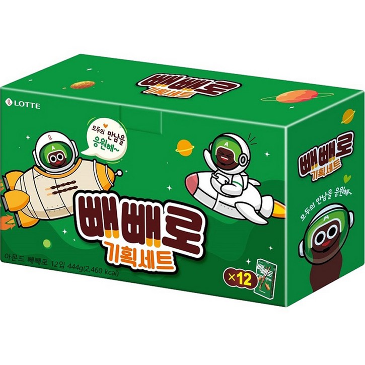 빼빼로 아몬드 12p 세트, 1개, 444g