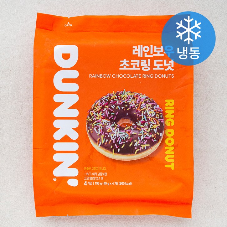 로켓프레시 던킨도너츠 레인보우 초코링 도넛 냉동 로켓프레시 던킨도너츠 레인보우 초코링 도넛 냉동
