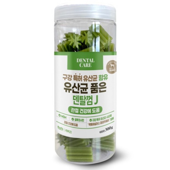 라피끄 강아지 유산균 품은 덴탈껌 J, 관절 건강, 300g, 1개