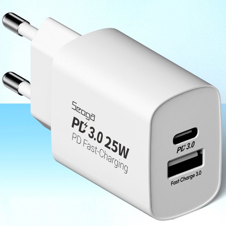 서가 25W PD3.0 PPS 2포트 멀티 C타입 초고속 충전기, 화이트, 1개