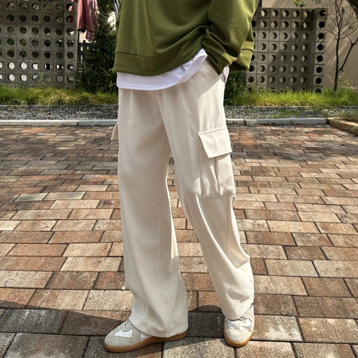 머시따 남녀공용 Y2K 코듀로이 와이드 카고 팬츠