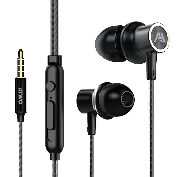 에이투 티타늄 다이나믹 드라이버 유선 이어폰, AW111, 블랙 에이투 티타늄 다이나믹 드라이버 유선 이어폰, AW111, 블랙