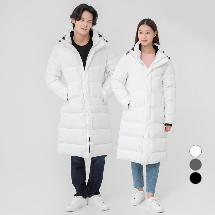 캐럿 남여공용 프리미엄 덕다운 발열 롱패딩