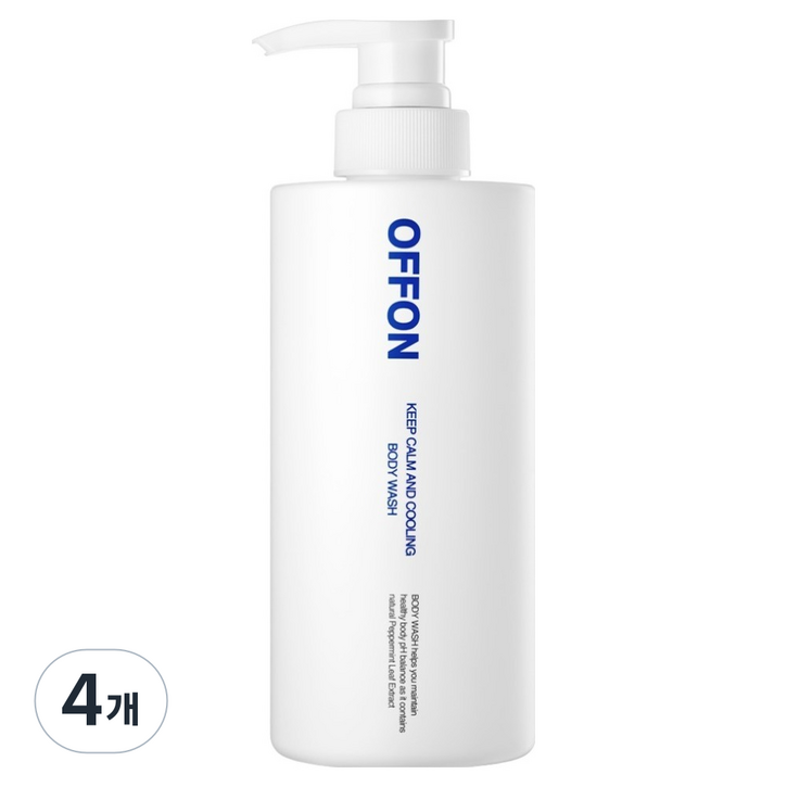 오프온 킵 캄 앤드 쿨링 바디워시 아쿠아플로럴향, 500g, 4개