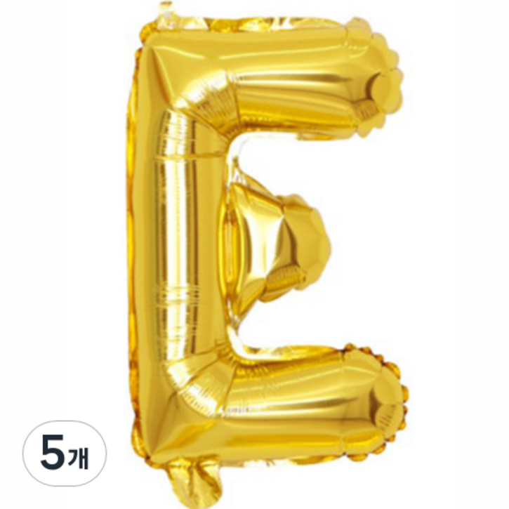 팡파티 레터링 알파벳 풍선 E 40cm, 골드, 5개