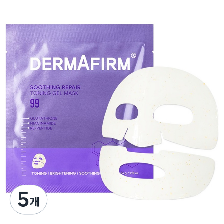 더마펌 수딩 리페어 토닝 겔 마스크팩 R4, 5개, 1개입