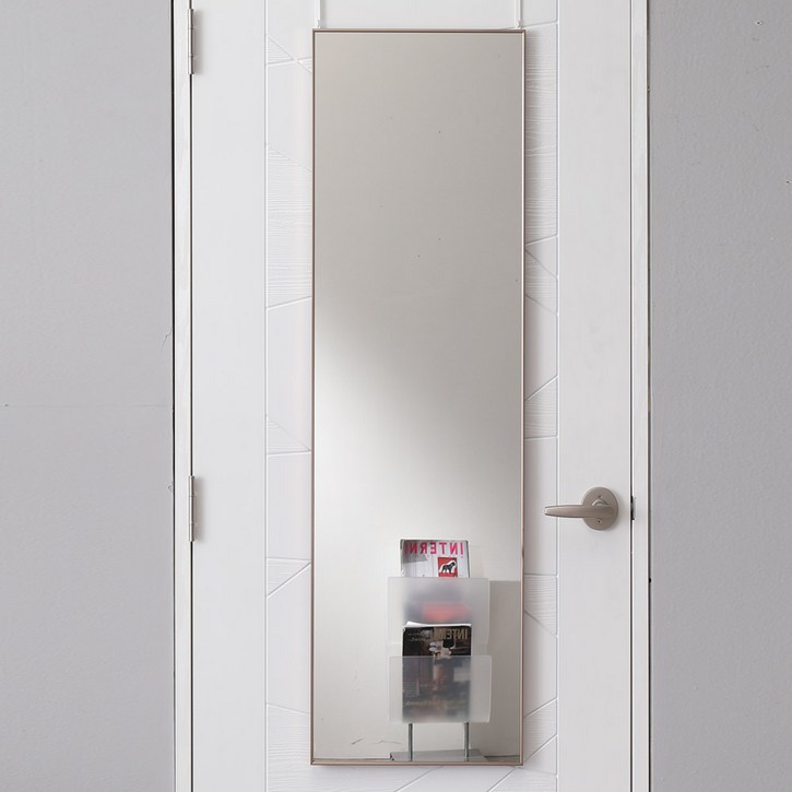 데코퍼니쳐 알루미늄 비산방지 문걸이 거울 300 x 1200 mm, 골드