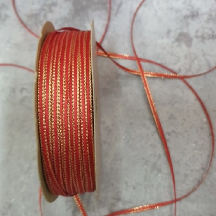 캔들바다 리본 레드 골드 라인 4mm 용량선택 , 1롤 20yd