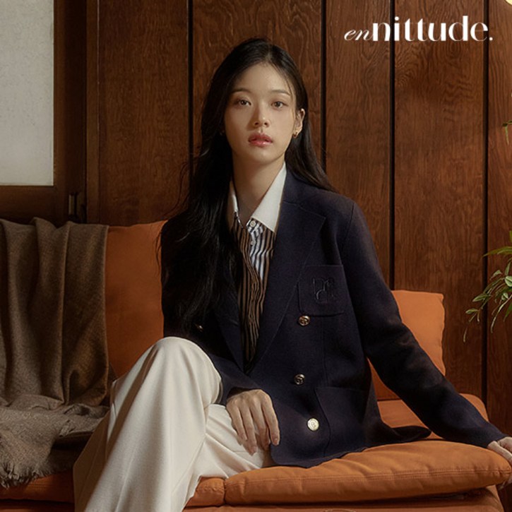 엔니튜드 울 블렌디드 니트 더블 재킷 엔니튜드 울 블렌디드 니트 더블 재킷