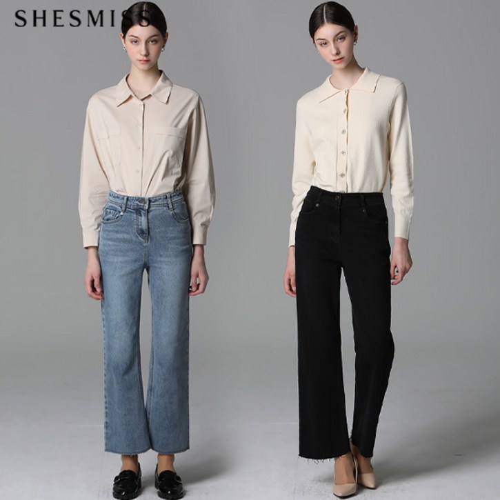 국내매장판 쉬즈미스SHESMISS 워싱 컷팅 데님 팬츠 택가격178000원 102455