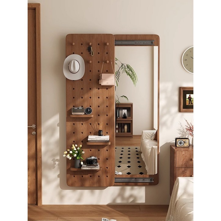 Tixpra 수납 일체형 전신경 스텔스 스몰타입 침실 현관 벽걸이 전신경