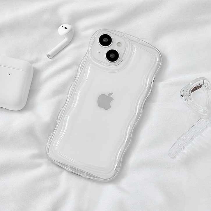 링고룸 투명 아이폰 케이스 풀커버 젤리 클리어 웨이브