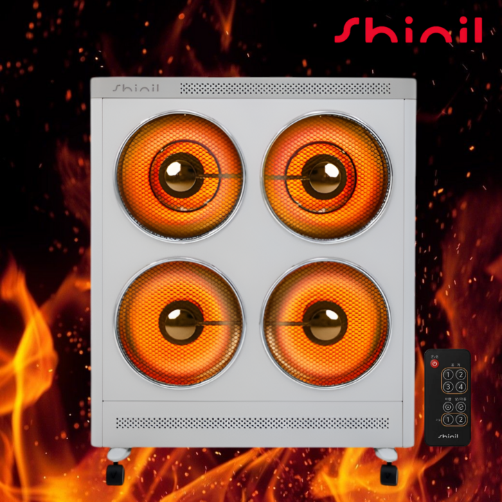 신일 전기히터 4구 업소용 하이라이트 난방기 스토브 온풍기 사무실 식당 PC방 전기난로 온풍기능