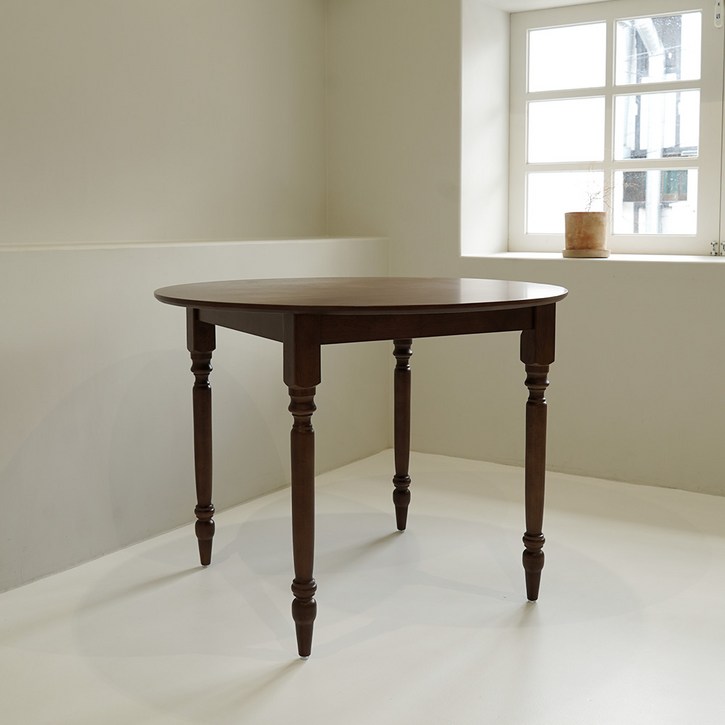 코콜라 월넛 원목 카페 원형 엔틱 식탁 테이블 3size