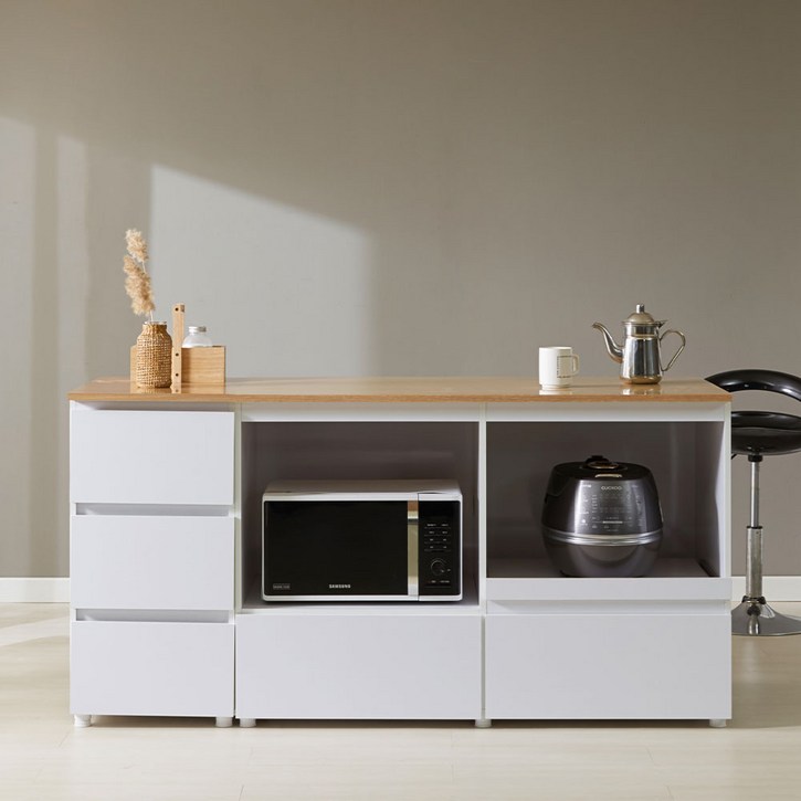 포르피 1600 홈바 주방 테이블 아일랜드 식탁 조리대 수납장, 화이트