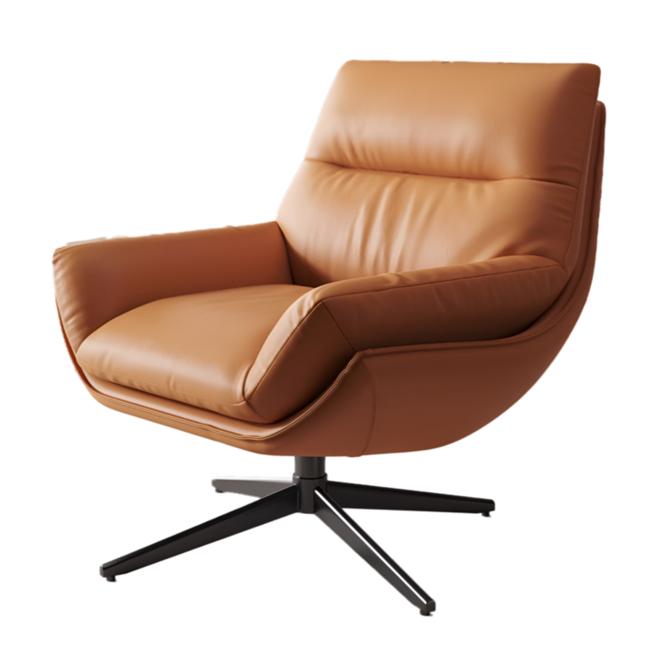 빈테라 1인용 안락의자 라운지 소파의자 독서 카페 북유럽 인테리어 미니멀 가죽, 1개, 빈테라 브라운