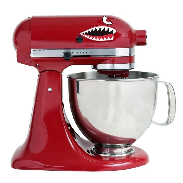 World War Fighter 비행기 플라잉 타이거 상어 이빨 데칼 주방 믹서 스티커