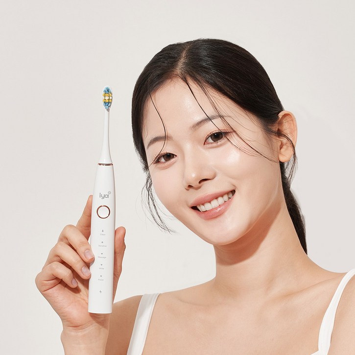IYA 이야 음파 전동칫솔 ISB-2202 초음파 교정 치석 미백 휴대용 칫솔, 이야 음파 전동칫솔 ISB-2202 화이트, 1개