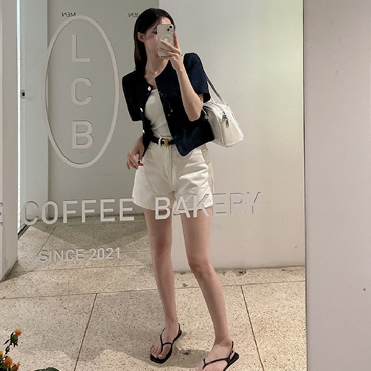 메이빈스티아 트위드 반팔 자켓