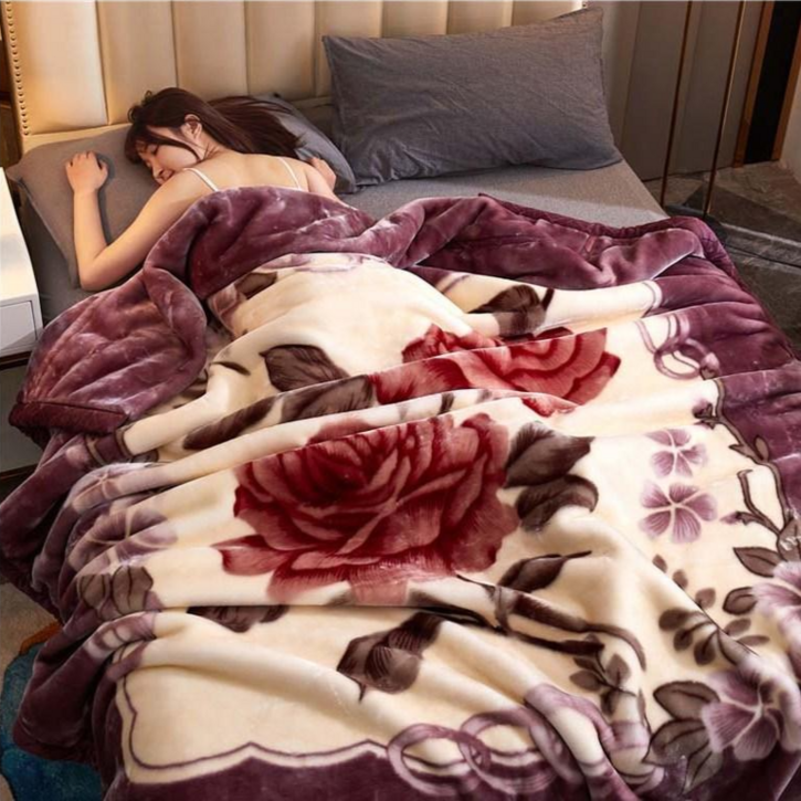 YOPENCE 양면 두꺼운 밍크이불 옛날 밍크담요 할머니담요 레오파드담요 호랑이이불