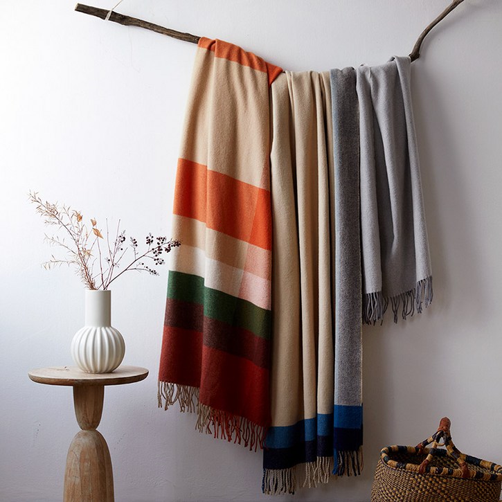 메종노아 울메이드 포시즌 메리노울 담요 2종 세트