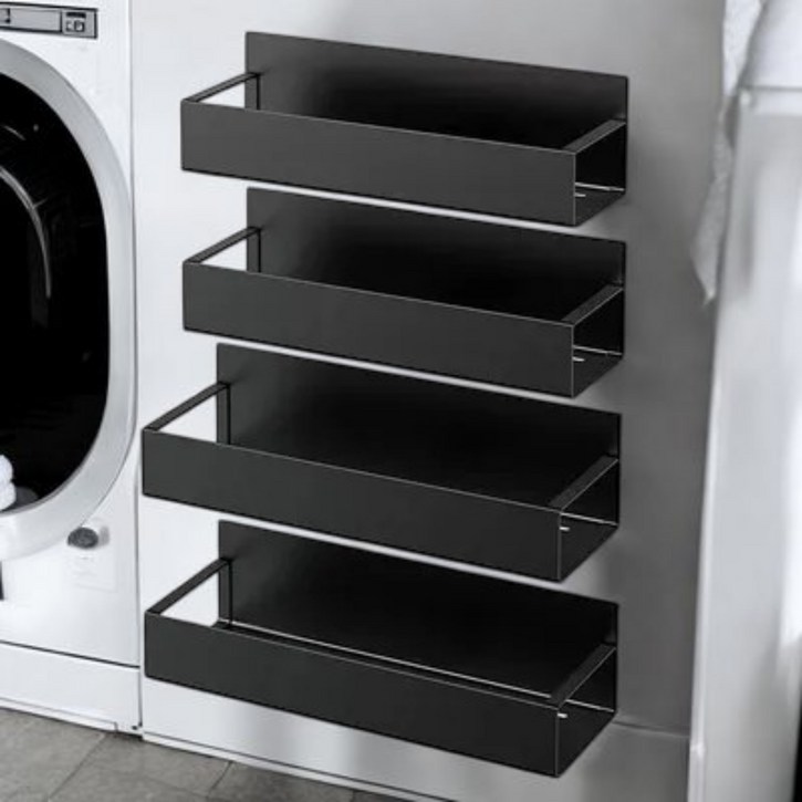 빅멀티 냉장고 세탁기 틈새 자석 선반 대형, 블랙 대형, 2개