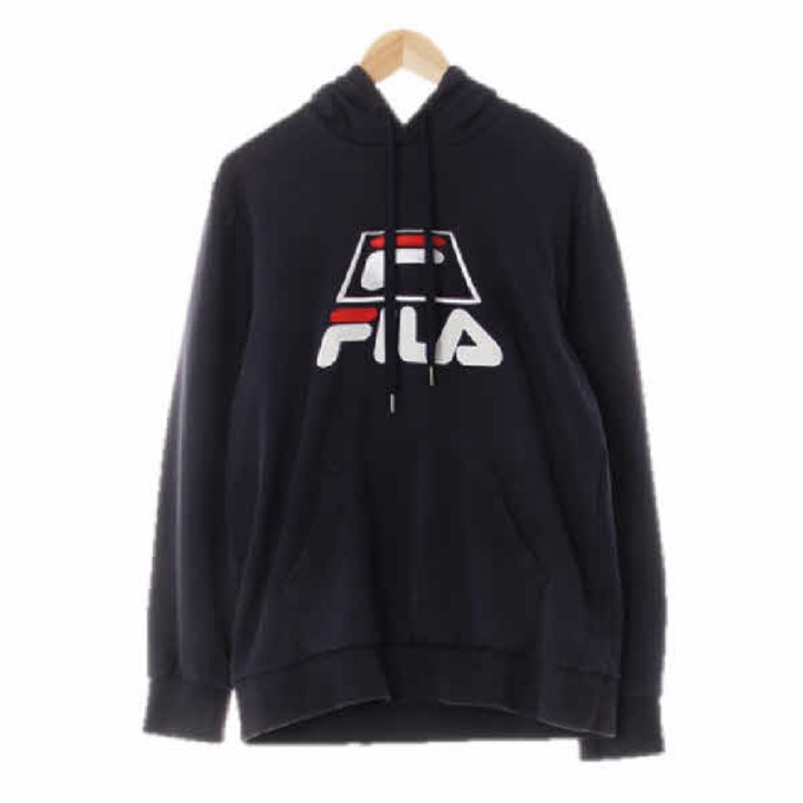 기타 1808 FlLA 네이비 면혼방 빅자수로고패치후드티 L 수지네 구제