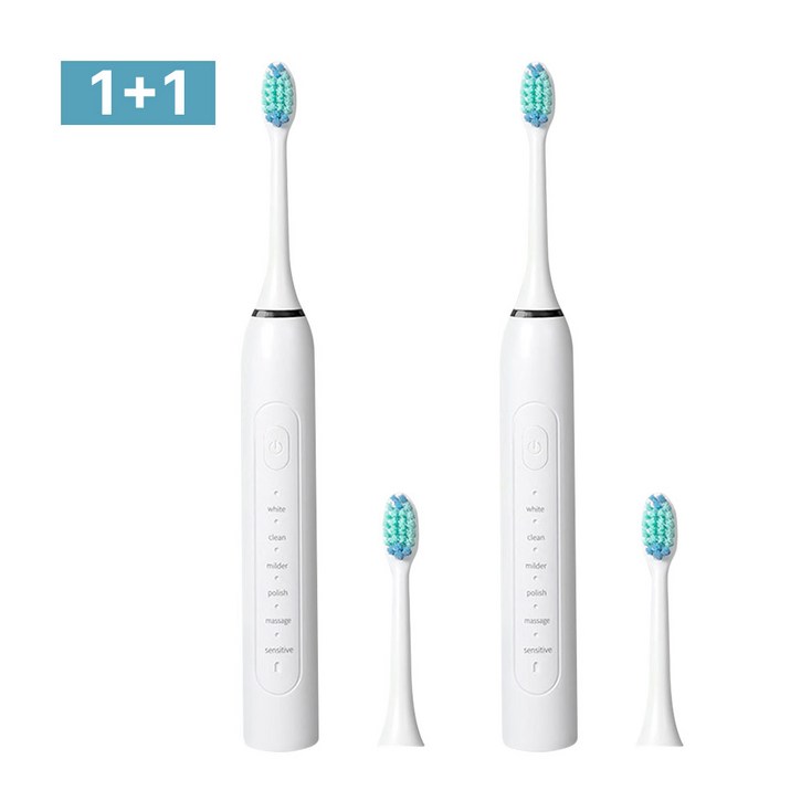11 충전식 음파 전동칫솔, 2개