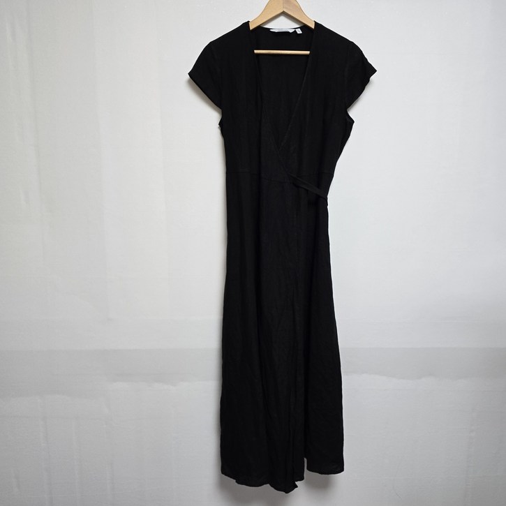 (빈티지) 앤아더스토리즈 린넨 랩 원피스 블랙(XL)